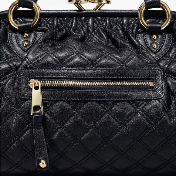 Marc Jacobs Stam Bag Black Quilted Leather Handbag with Gold Chain - Picture 3 of 13